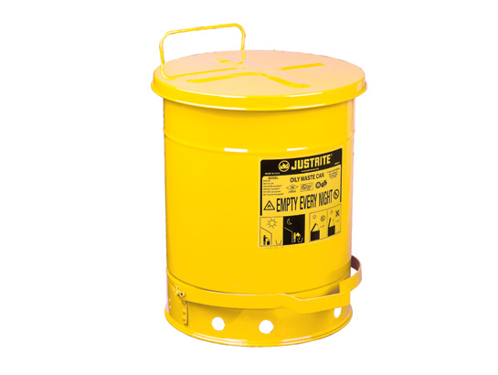 Oily Waste Can, 10 gallon (34L), foot-operated self-clo