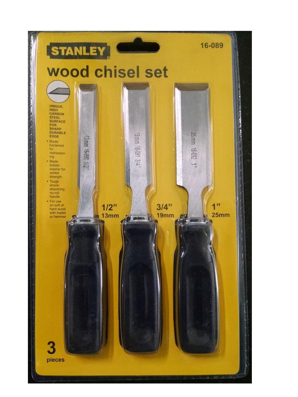 Stanley 3-Piece Wood Chisel Set