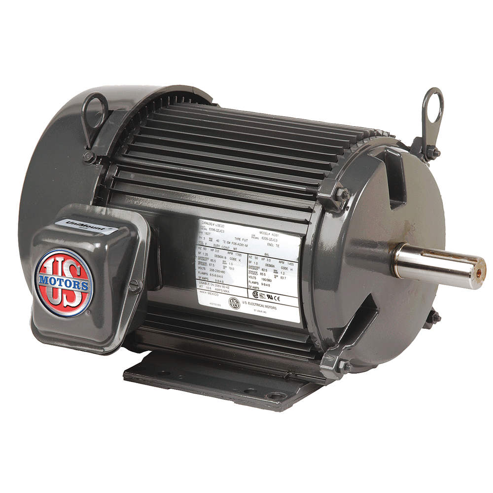 2 HP General Purpose Motor,3-Phase,1200 Nameplate RPM,V