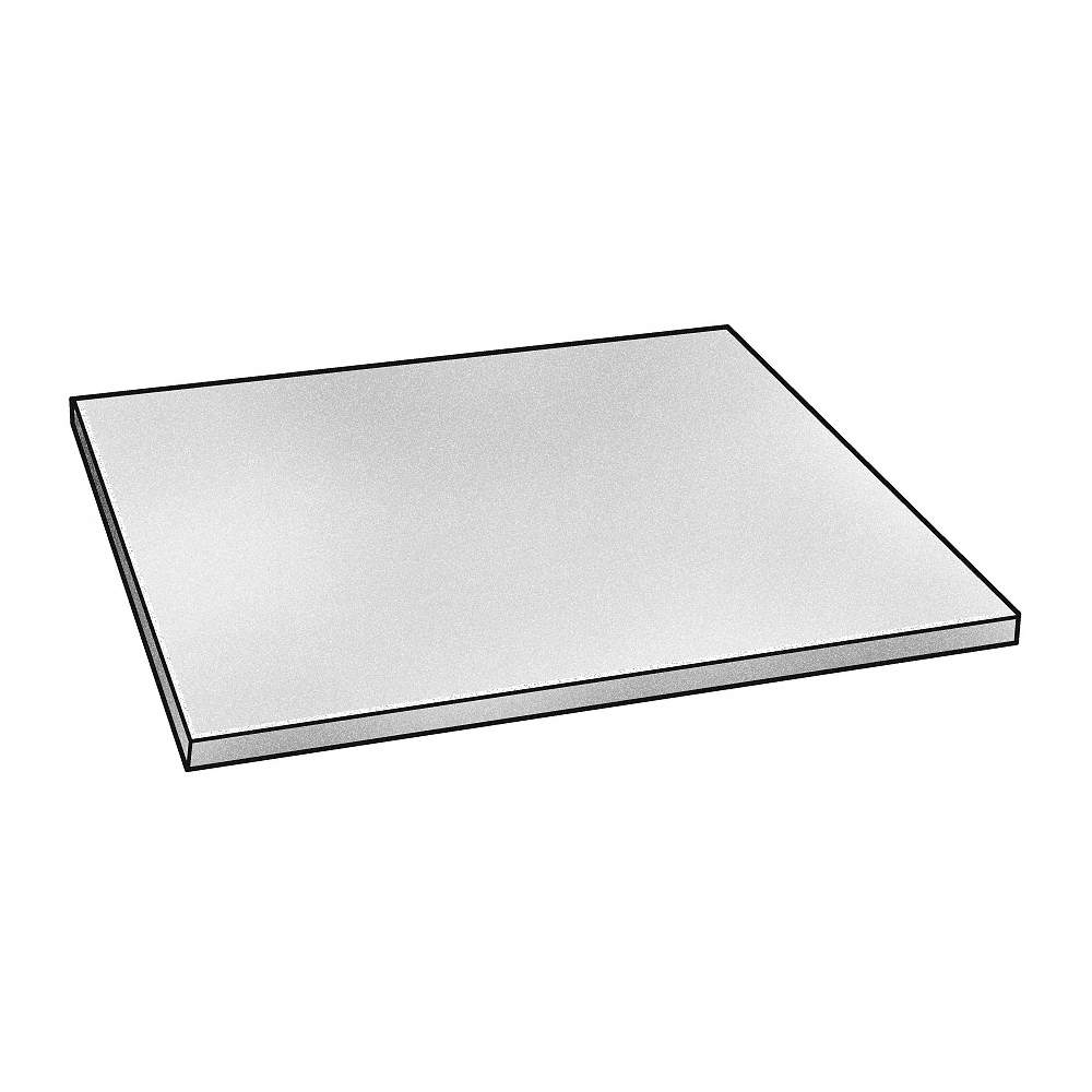 Aluminum Plate Stock, 0.250" Thickness, 6" x 6" W x L, 