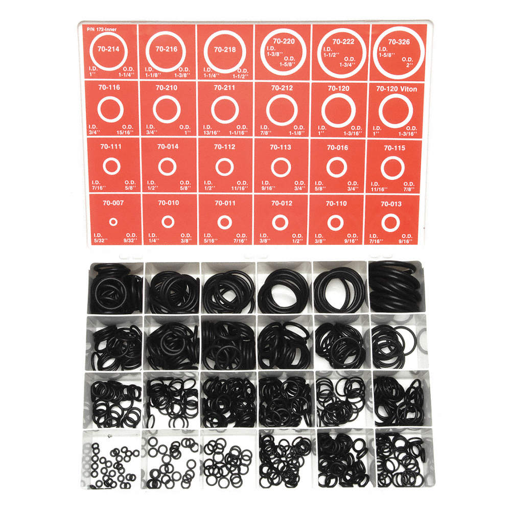 O-Ring Assortment, Buna N and Viton®, 70 Shore A SAE, 