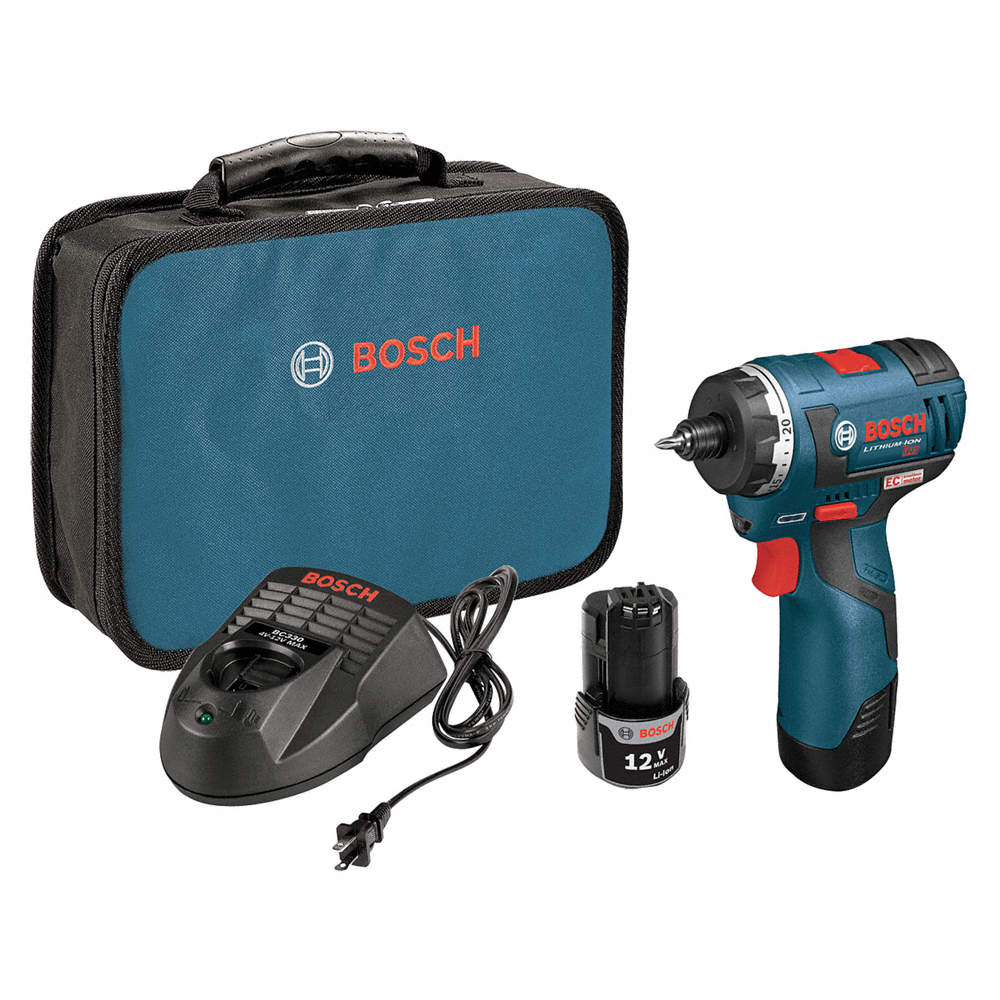 1/4" Cordless Screwdriver Kit, 12.0 Voltage, Battery In