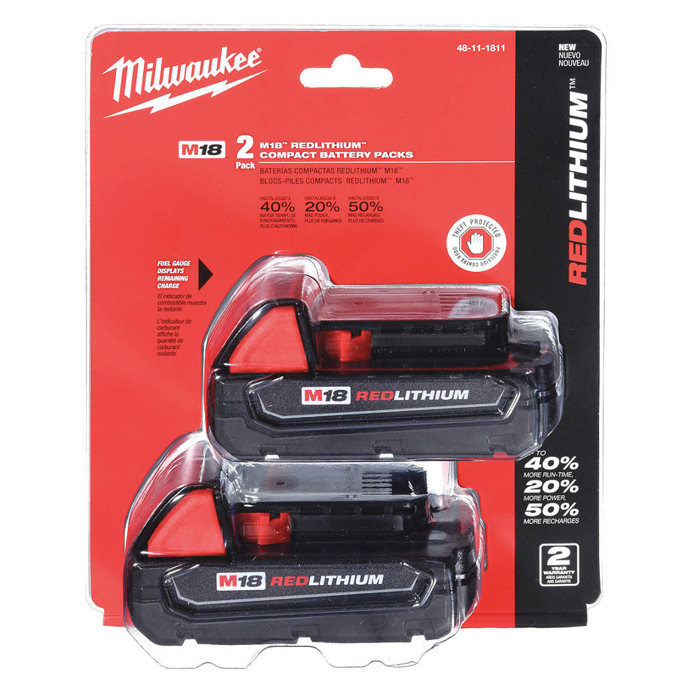 M18™ REDLITHIUM™ Battery, Li-Ion, For Use With Milw